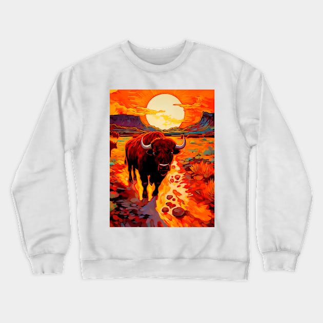 Bison Crewneck Sweatshirt by artmysterious